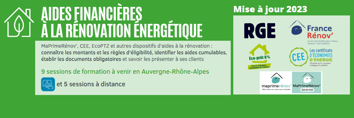 Formation Aides financières à la rénovation énergétique