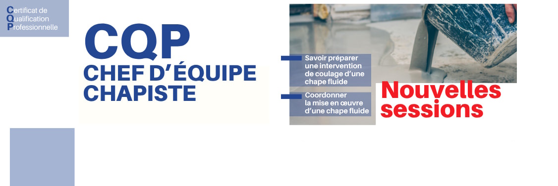 Formation CQP Chef d'équipe chapiste en chape fluide