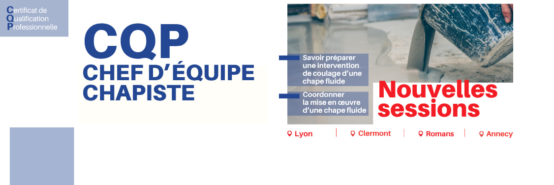 Formation CQP Chef d'équipe chapiste en chape fluide